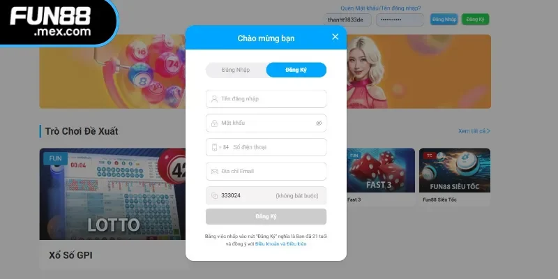 Fun88 143 Các bước đăng ký tài khoản Fun88 đơn giản và dễ dàng
