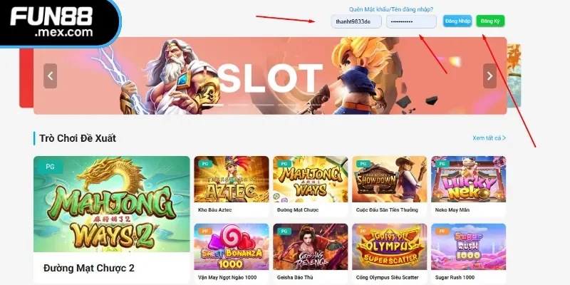 Đăng Ký Đăng Nhập Fun88 2 Điền chính xác thông tin khi đăng ký, đăng nhập Fun88